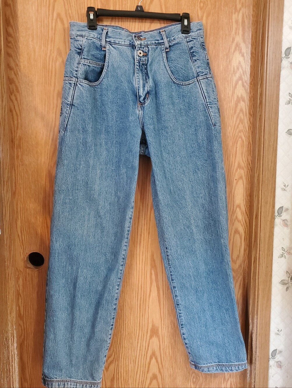 Mens Vintage 90's Guess Jeans Tapered Size 33/32 Medium Wash Blue 100% Cotton